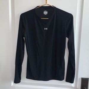 Under Armour black V long sleeve top, XL**